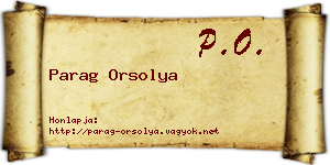 Parag Orsolya névjegykártya