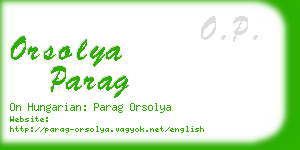 orsolya parag business card